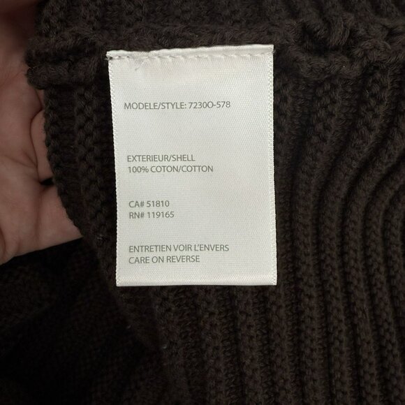 Tribal Brown Cardigan Sweater Jacket Swing 3/4 Sleeve 3 Button Large Cabincore - Picture 6 of 6